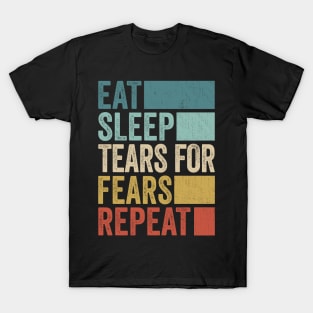 Funny Eat Sleep Tears Name Repeat Retro Vintage T-Shirt